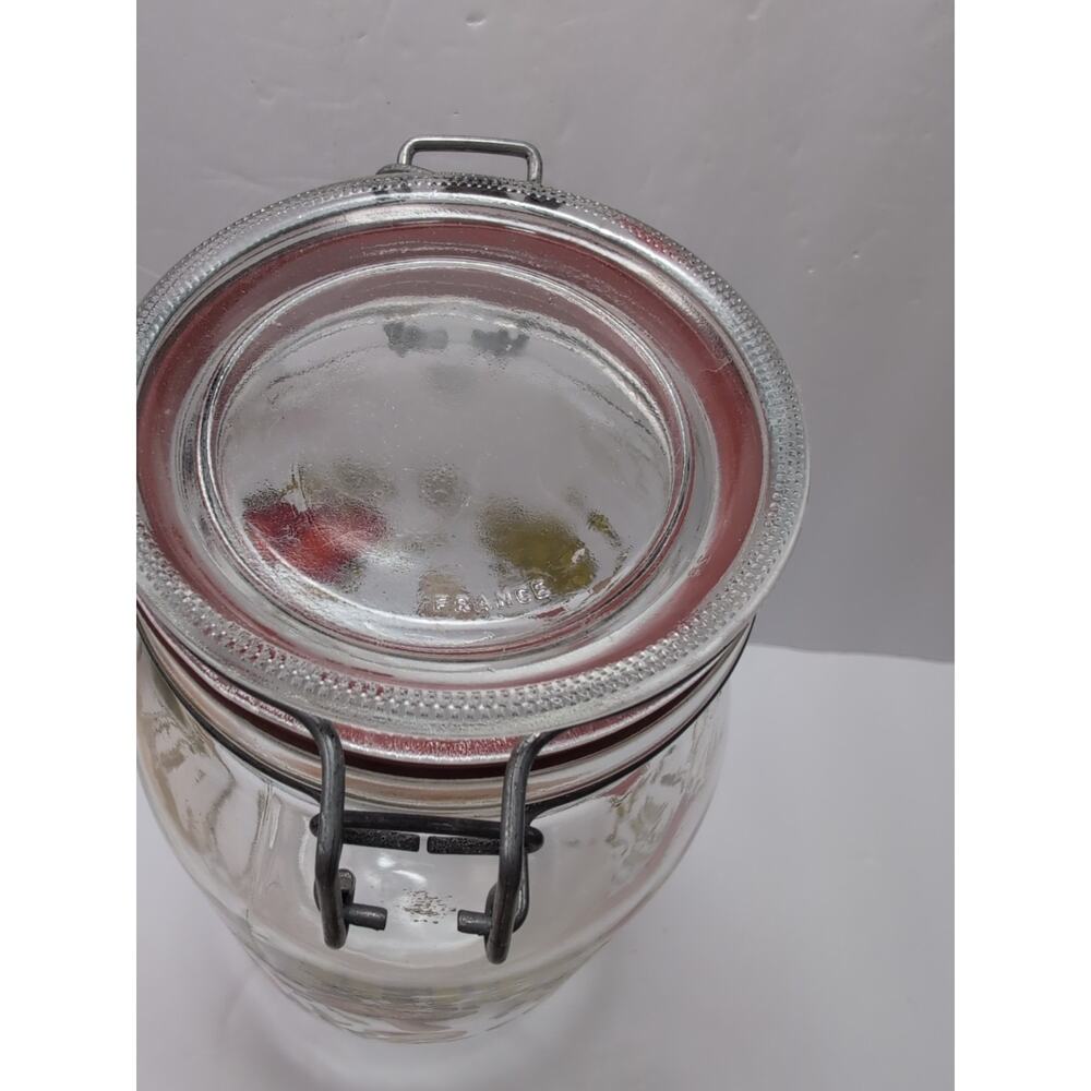 Vintage 70s Glass Storage Jar‎ Made in FRANCE MUSHROOM Cottage Core 2 Litre ECU - Picture 4 of 7